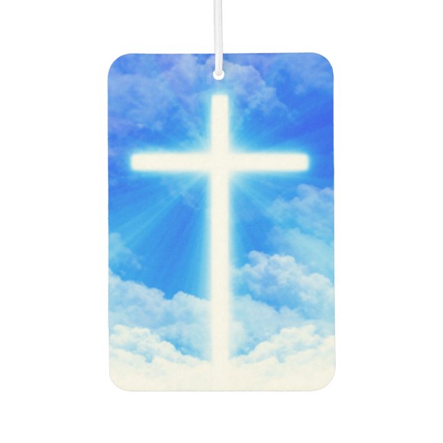 Cross of Light Jesus Christ Customizable Christian Air Freshener (Front)