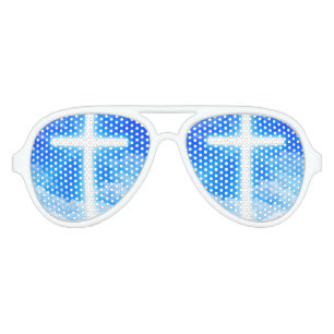 Cross of Light Jesus Christ Customizable Christian Aviator Sunglasses