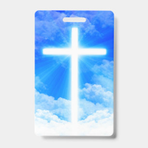 Cross of Light Jesus Christ Customizable Christian Badge