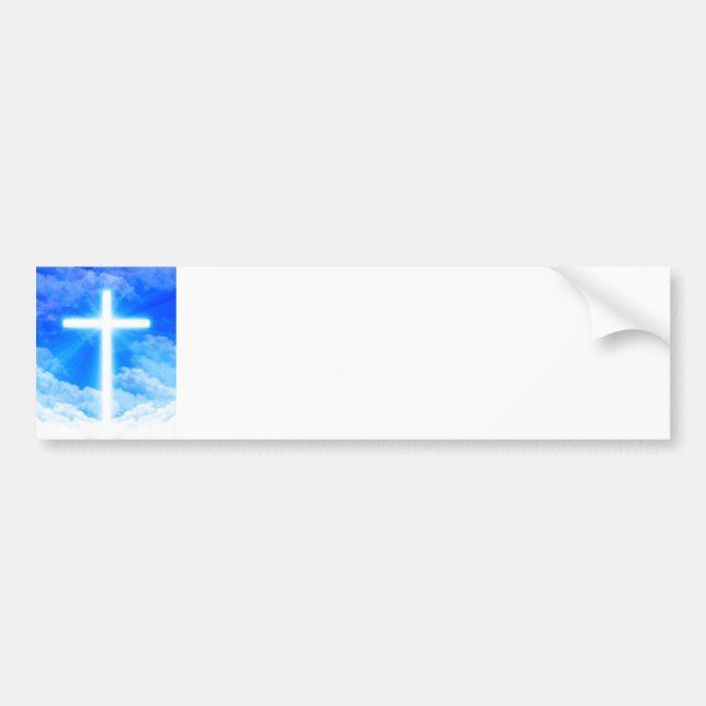 Cross of Light Jesus Christ Customizable Christian Bumper Sticker (Front)