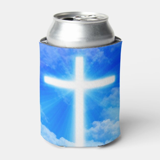 Cross of Light Jesus Christ Customizable Christian Can Cooler (Can Front)