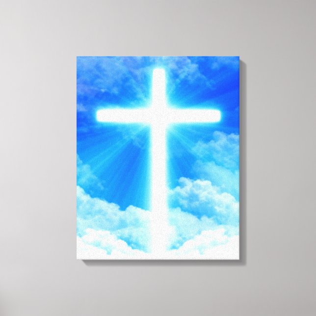Cross of Light Jesus Christ Customizable Christian Canvas Print (Front)