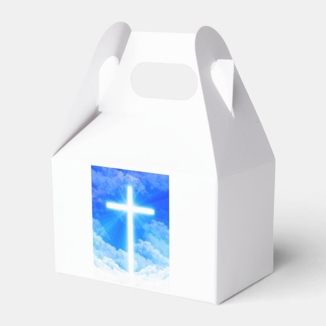 Cross of Light Jesus Christ Customizable Christian Favor Box (Front Side)