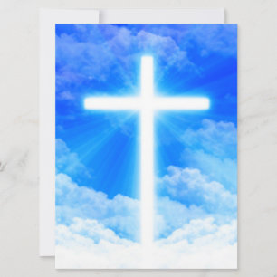 Cross of Light Jesus Christ Customizable Christian Holiday Card
