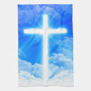 Cross of Light Jesus Christ Customizable Christian Kitchen Towel