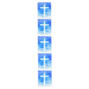 Cross of Light Jesus Christ Customizable Christian Long Table Runner