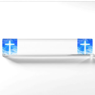 Cross of Light Jesus Christ Customizable Christian Nameplate