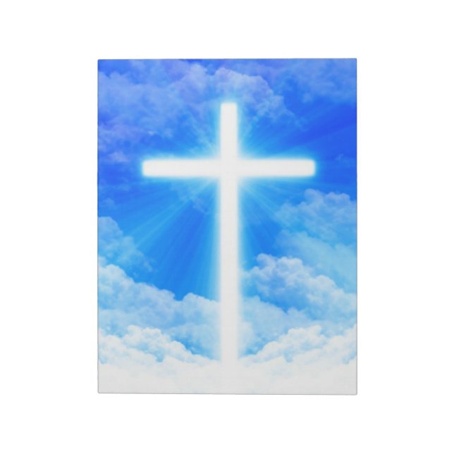 Cross of Light Jesus Christ Customizable Christian Notepad (Rotated)