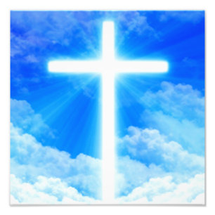 Cross of Light Jesus Christ Customizable Christian Photo Print