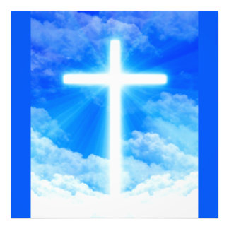 Cross of Light Jesus Christ Customizable Christian Photo Print