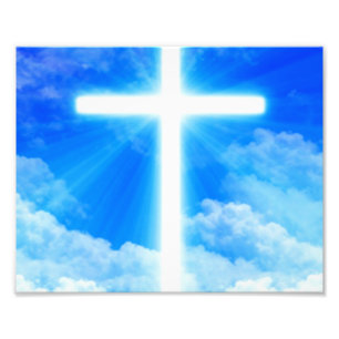 Cross of Light Jesus Christ Customizable Christian Photo Print