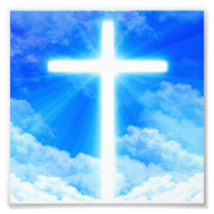 Cross of Light Jesus Christ Customizable Christian Photo Print