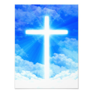 Cross of Light Jesus Christ Customizable Christian Photo Print