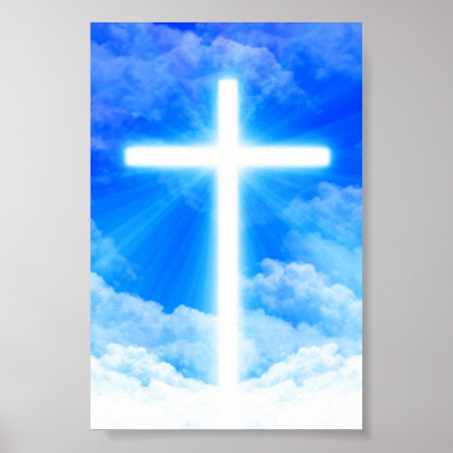 Cross of Light Jesus Christ Customizable Christian Poster (Front)