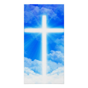 Cross of Light Jesus Christ Customizable Christian Poster