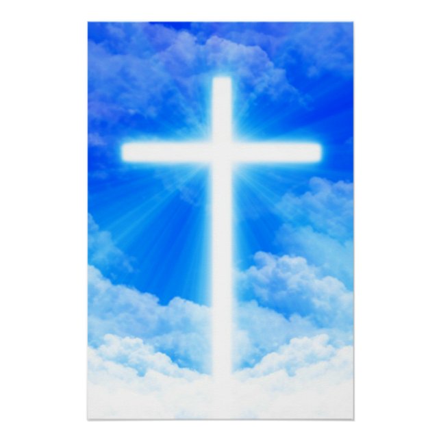 Cross of Light Jesus Christ Customizable Christian Poster (Front)