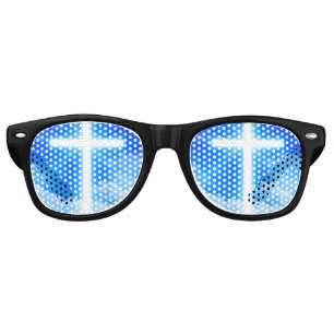Cross of Light Jesus Christ Customizable Christian Retro Sunglasses