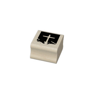 Cross of Light Jesus Christ Customizable Christian Rubber Stamp