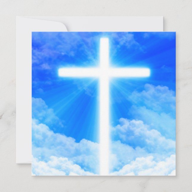 Cross of Light Jesus Christ Customizable Christian Save The Date (Front)