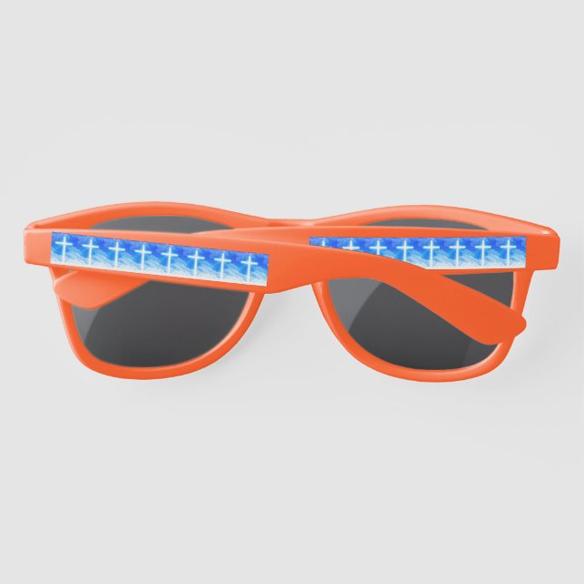 Cross of Light Jesus Christ Customizable Christian Sunglasses (Back)