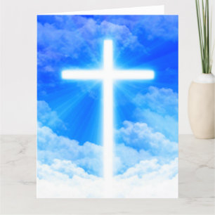 Cross of Light Jesus Christ Customizable Christian Thank You Card