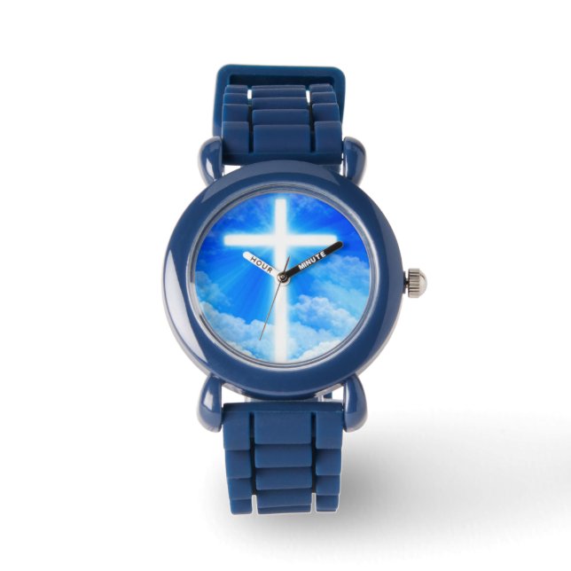 Cross of Light Jesus Christ Customizable Christian Watch (Front)