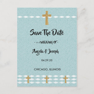 Cross of Light Jesus Christ Save the Date Announcement Postcard