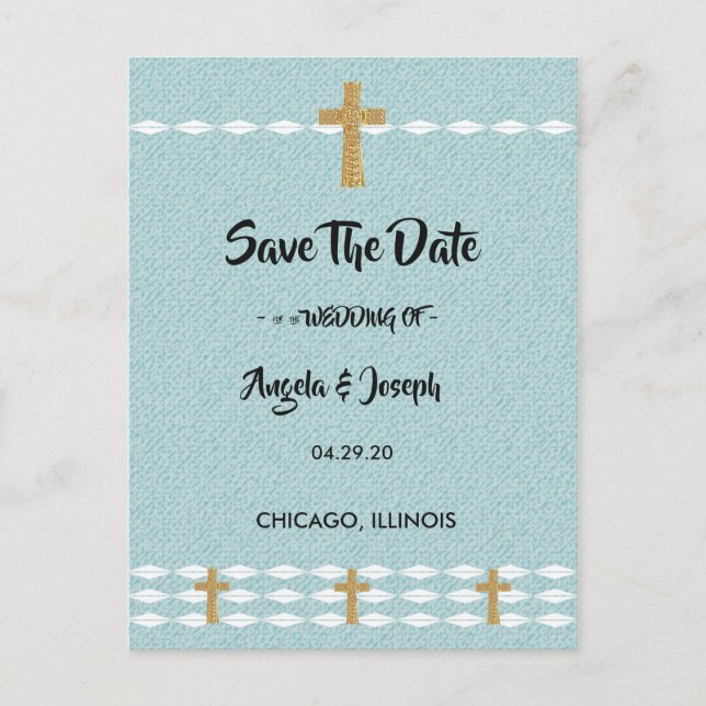 Cross of Light Jesus Christ Save the Date Announcement Postcard (Front)