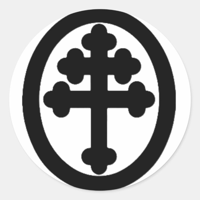 Cross of Lorraine Classic Round Sticker (Front)