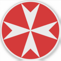 Cross Of Malta v2 (white on red)