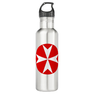 Cross Of Malta v2 (white on red) 710 Ml Water Bottle