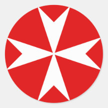 Cross Of Malta v2 (white on red)