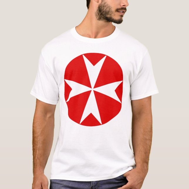 Cross Of Malta v2 (white on red) T-Shirt (Front)
