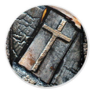 Cross of Protection Ceramic Knob