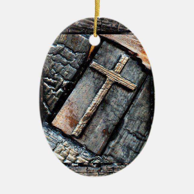 Cross of Protection Ceramic Ornament (Front)