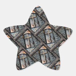 Cross of Protection Star Sticker