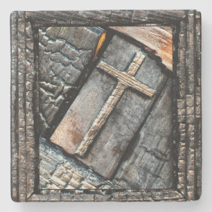 Cross of Protection Stone Coaster