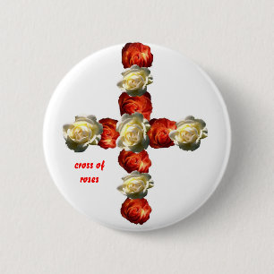 cross of roses button
