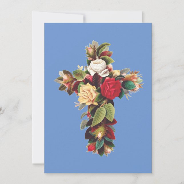 Cross of Roses Holiday Card (Front)