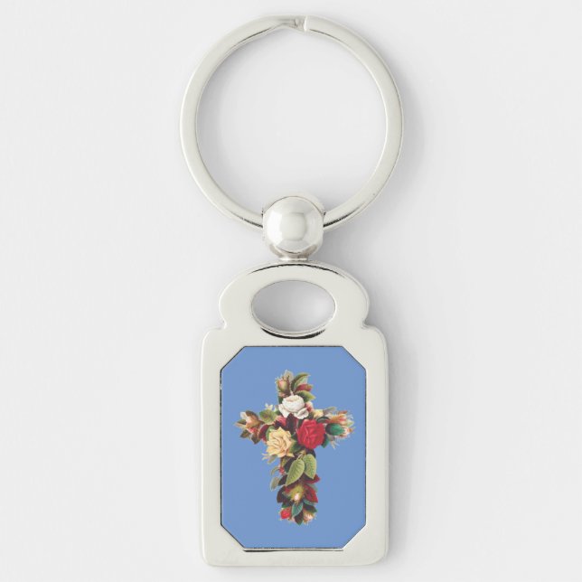Cross of Roses Keychain (Front)