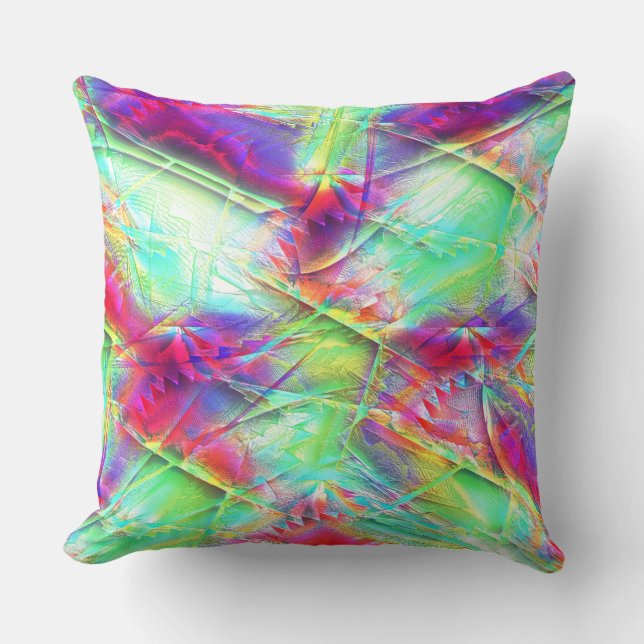 Cross of saw scratches, minted to purple texture   throw pillow (Front)