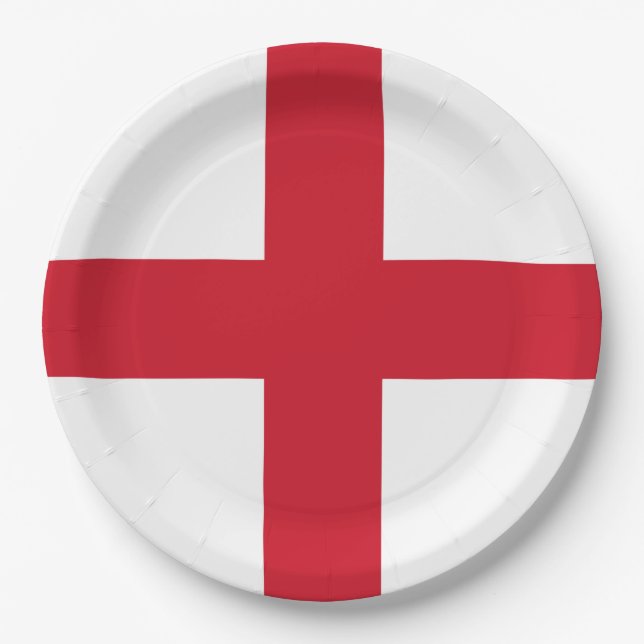 Cross of St George ~ Flag of England Paper Plates (Front)