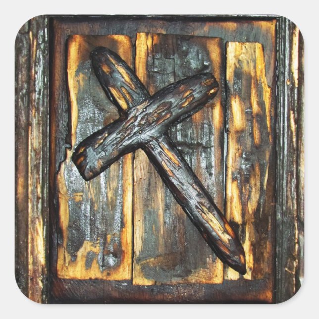 Cross of The Apocalypse Square Sticker (Front)