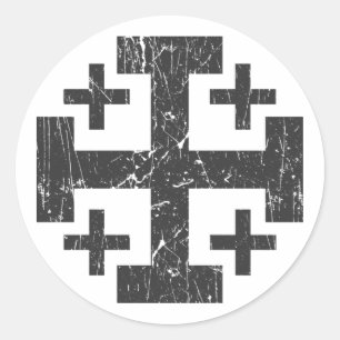 cross of the holy land grunge classic round sticker