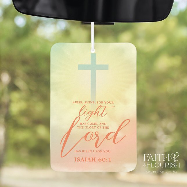 Cross Ombre Sky Clouds Scripture Bible Air Freshener (Creator Uploaded)