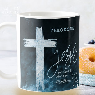 Cross on Water Scripture Personalized Coffee Mug