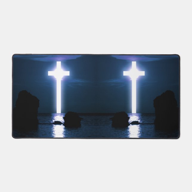 Cross Over Water Evening Sunset Artistic Photo  Desk Mat (Front)