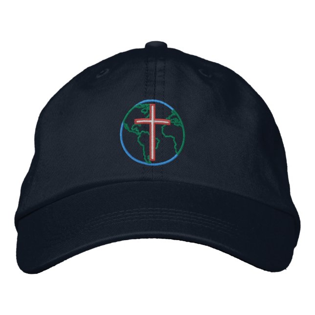 Cross over World Embroidered Hat (Front)