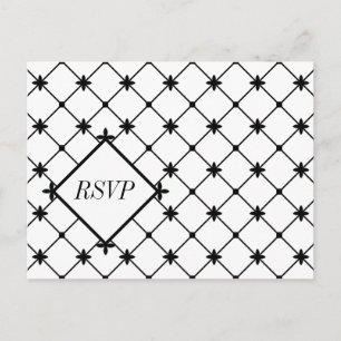 Cross Pattern RSVP Black White Crosses Postcards