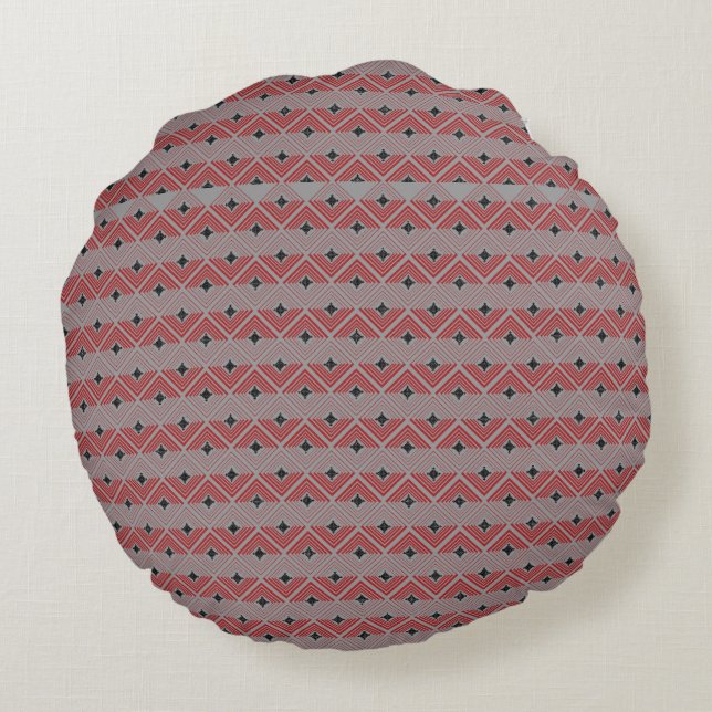 Cross Pendant pattern Round Pillow (Back)